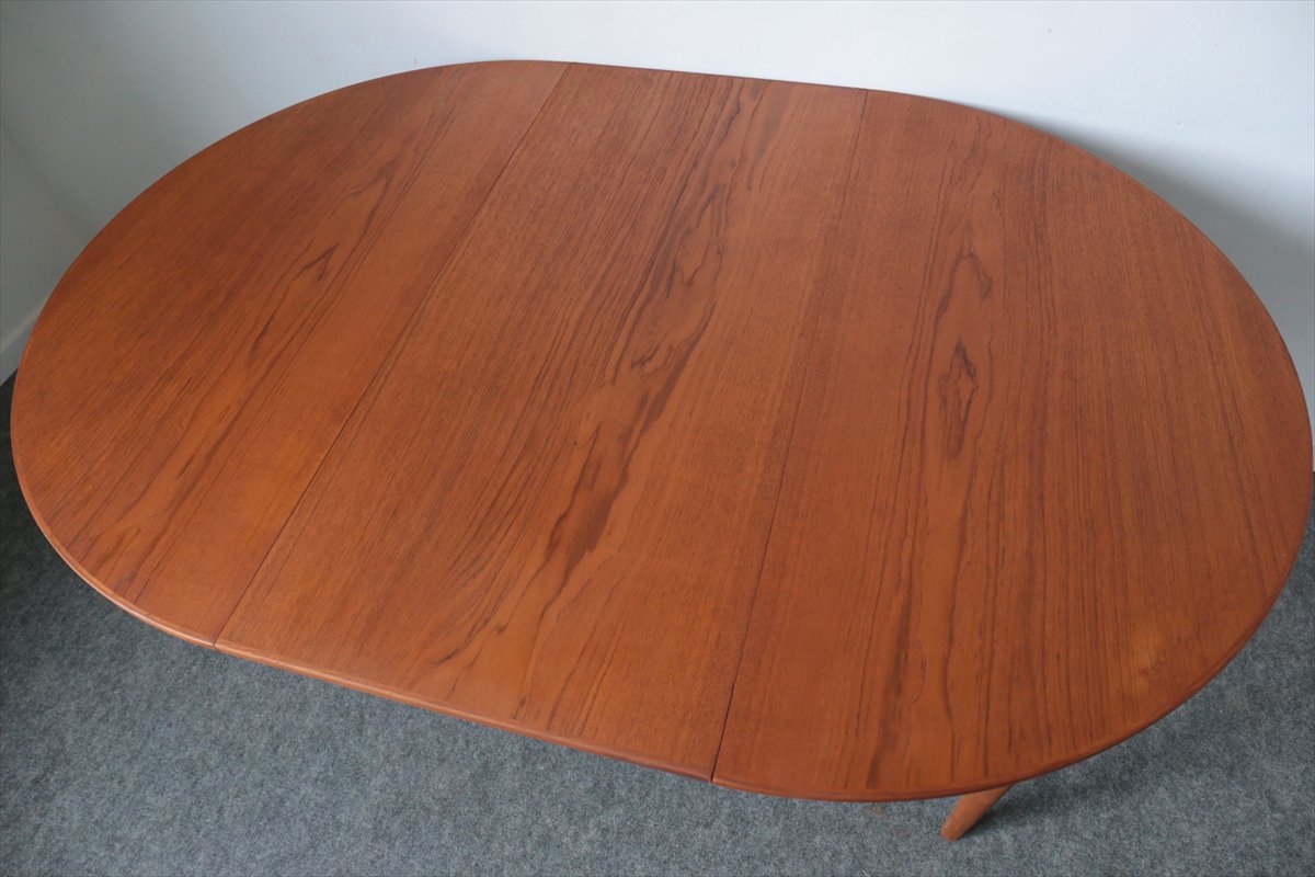 丸テーブル（チーク・エクステンション・中板1枚）/110×110/デンマーク