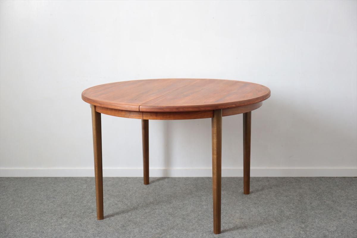 丸テーブル（ウォールナット・エクステンション・中板2枚）/111×111