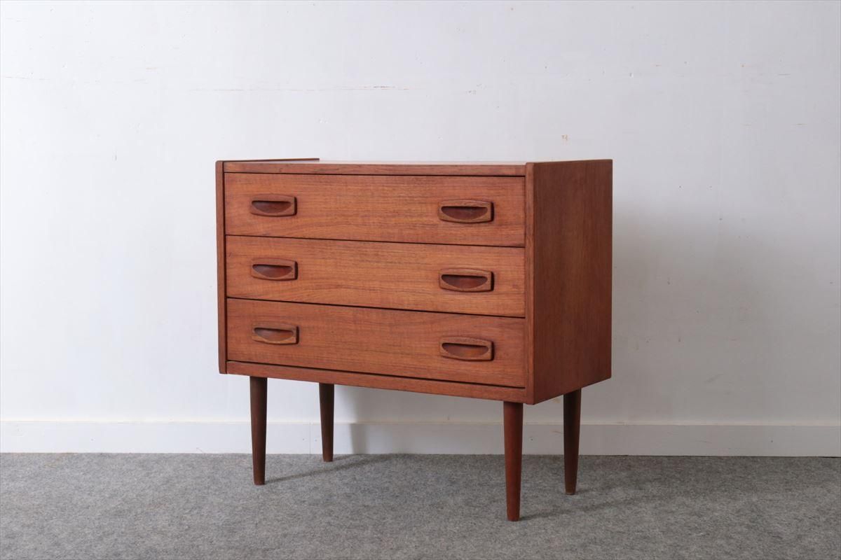 3段ミニチェスト(チーク)/デンマーク家具/I237-15 - 北欧