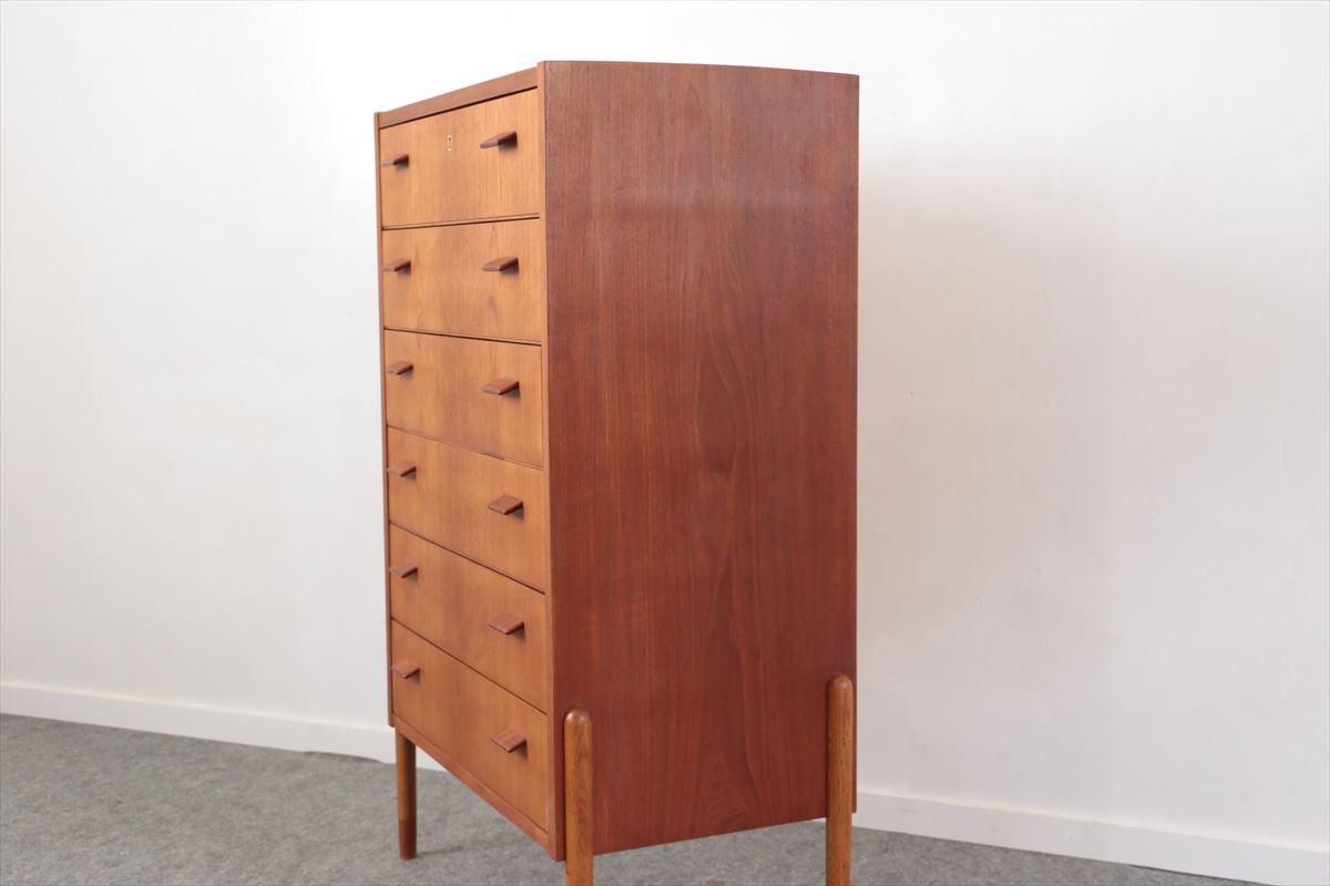 6段チェスト(チーク・オーク)/デンマーク家具/I237-14 - 北欧