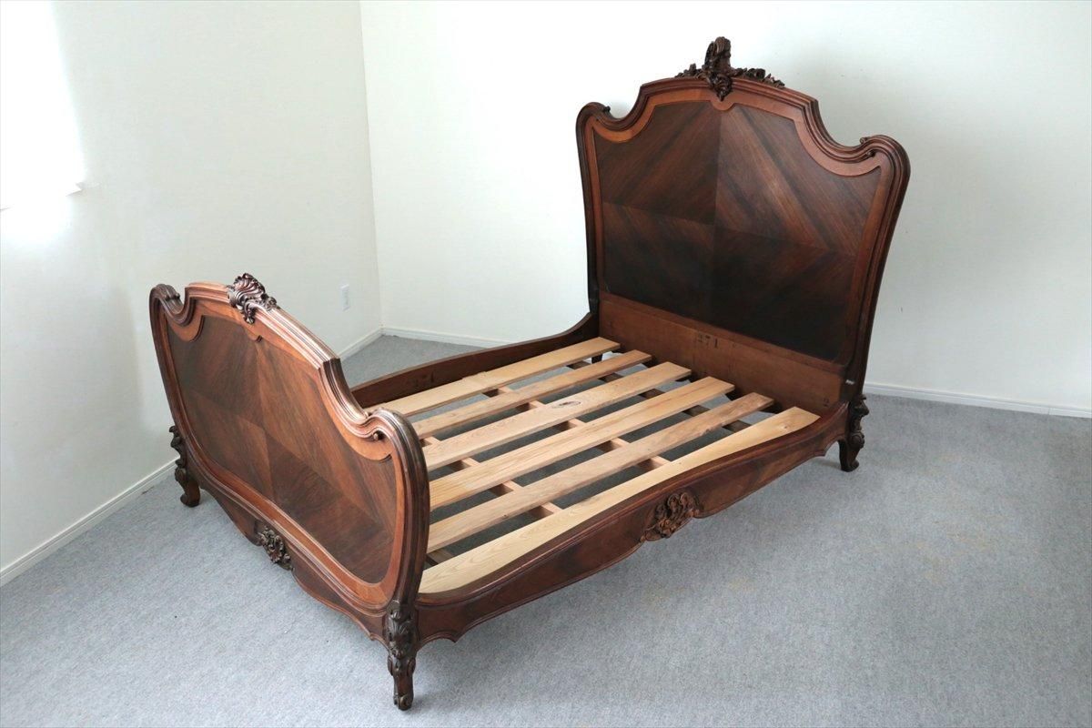 ヨーロッパ鋳物セミダブルベットヘッドフレームＢ　フランスアンティーク　イギリス ヨーロッパ鋳物セミダブルベットヘッドフレームB フランス