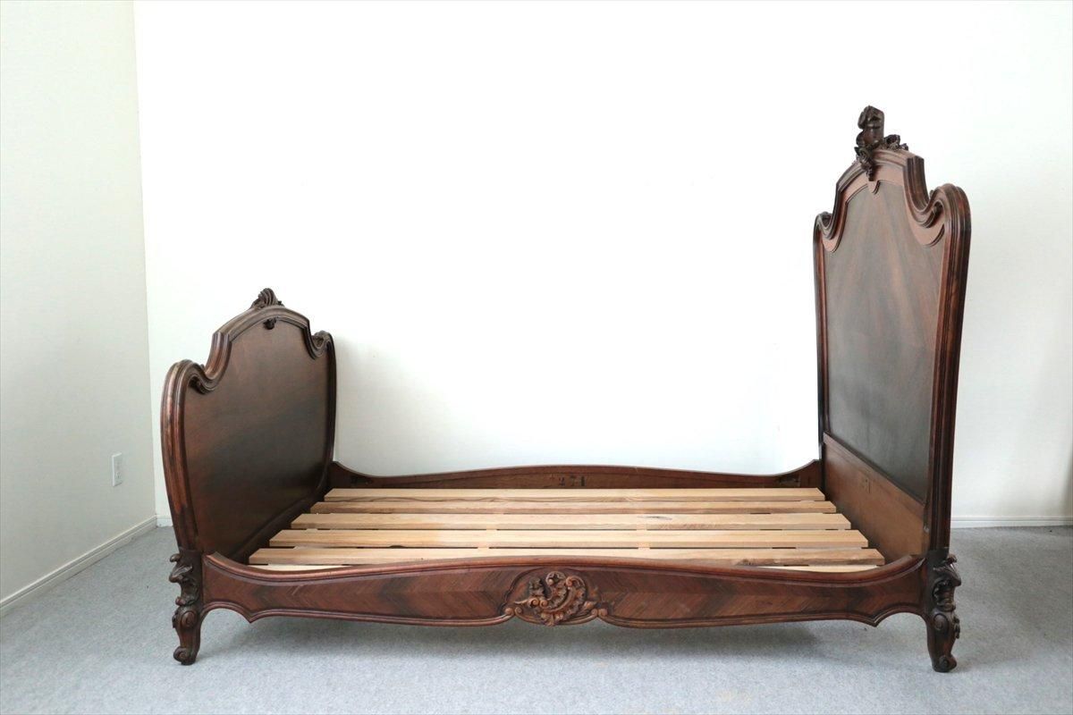 ベッド　北欧風　木製　高級品　フランス製 北欧皇室風高級ベッド LLF-A829-G | Pay ID