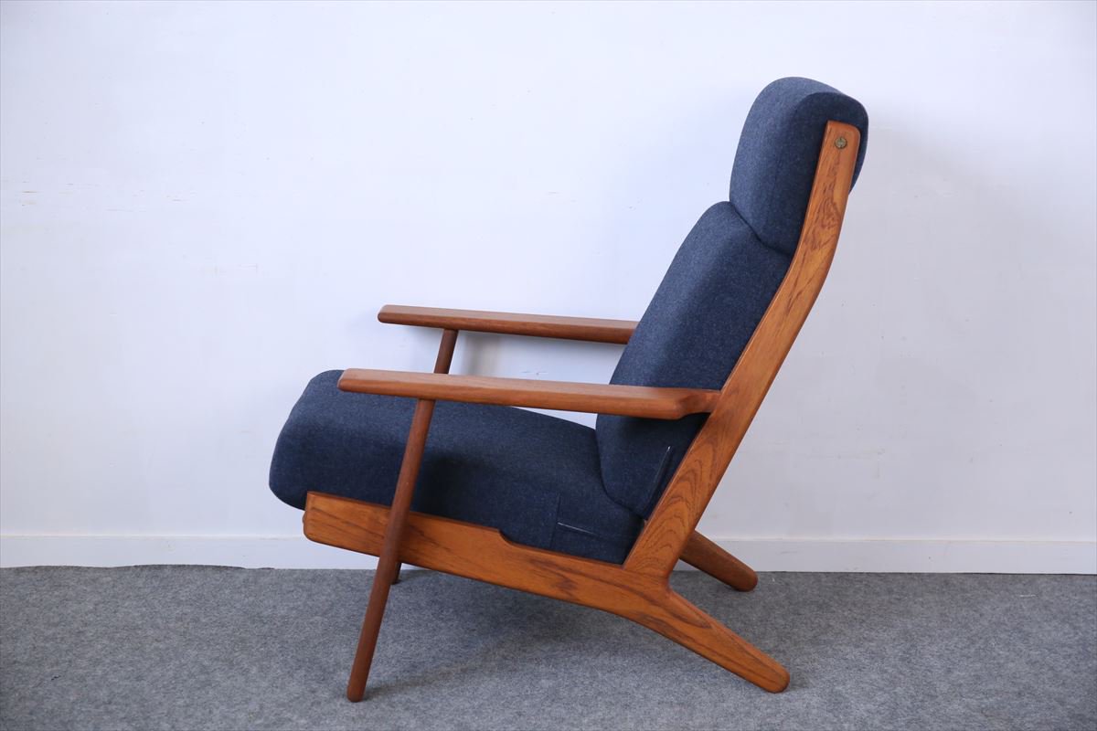 Hans J.Wegnerハンス・J・ウェグナー/ハイバックチェアー「GE290A」(チーク/MelangeNap・NV)/デンマーク家具/K243-48b  - 北欧アンティークとデンマーク家具の店：ハミングジョー