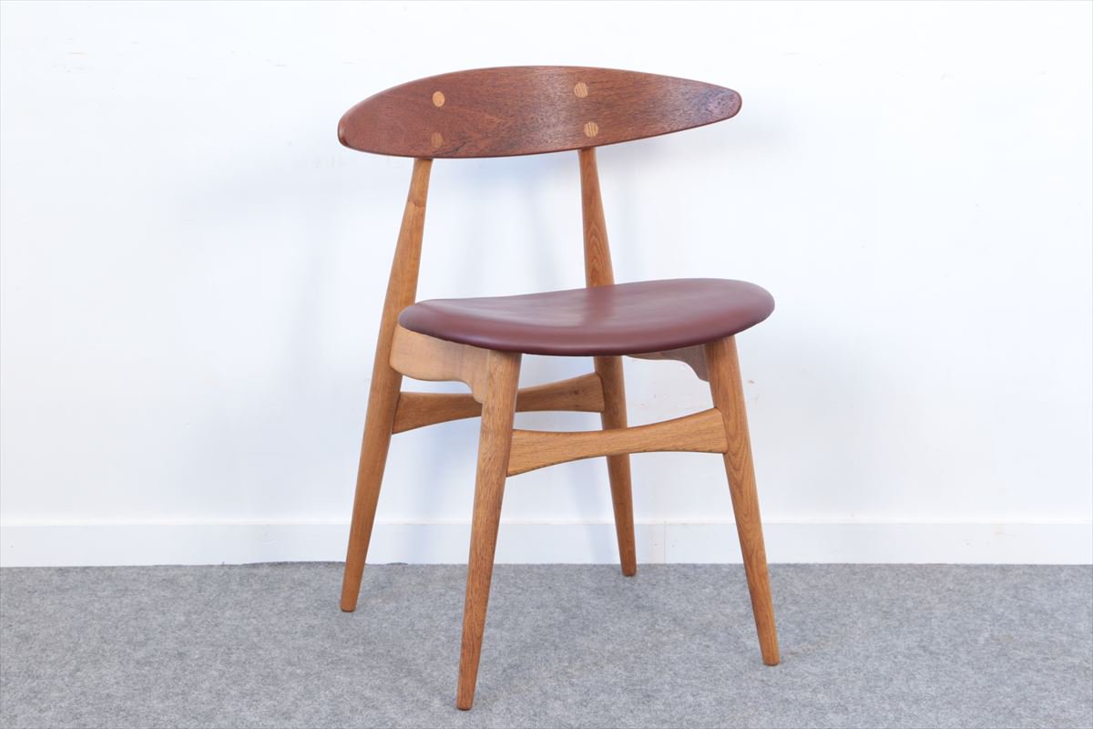 Hans J.Wegnerハンス・J・ウェグナー/チェア「CH33」(チーク・オーク/レザー茶)/デンマーク家具/I243-33a - 北欧アンティーク とデンマーク家具の店：ハミングジョー