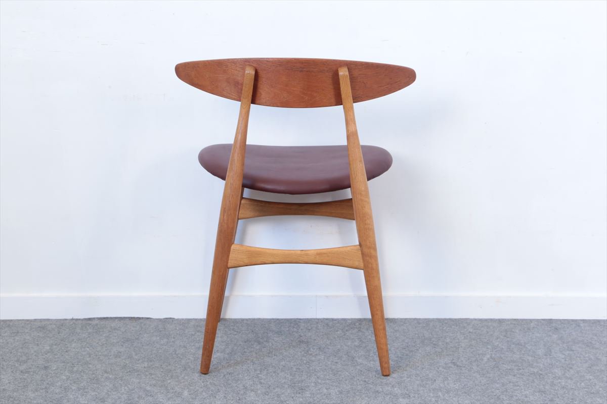 Hans J.Wegnerハンス・J・ウェグナー/チェア「CH33」(チーク・オーク/レザー茶)/デンマーク家具/I243-33a - 北欧 アンティークとデンマーク家具の店：ハミングジョー