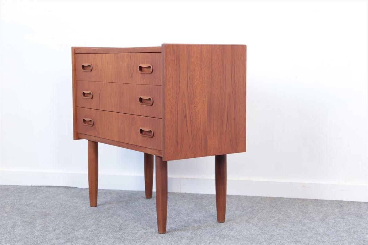 デンマーク　チーク　3段チェスト　スモールチェスト　北欧家具 3段ミニチェスト(チーク)/デンマーク家具/K243-134 - 北欧