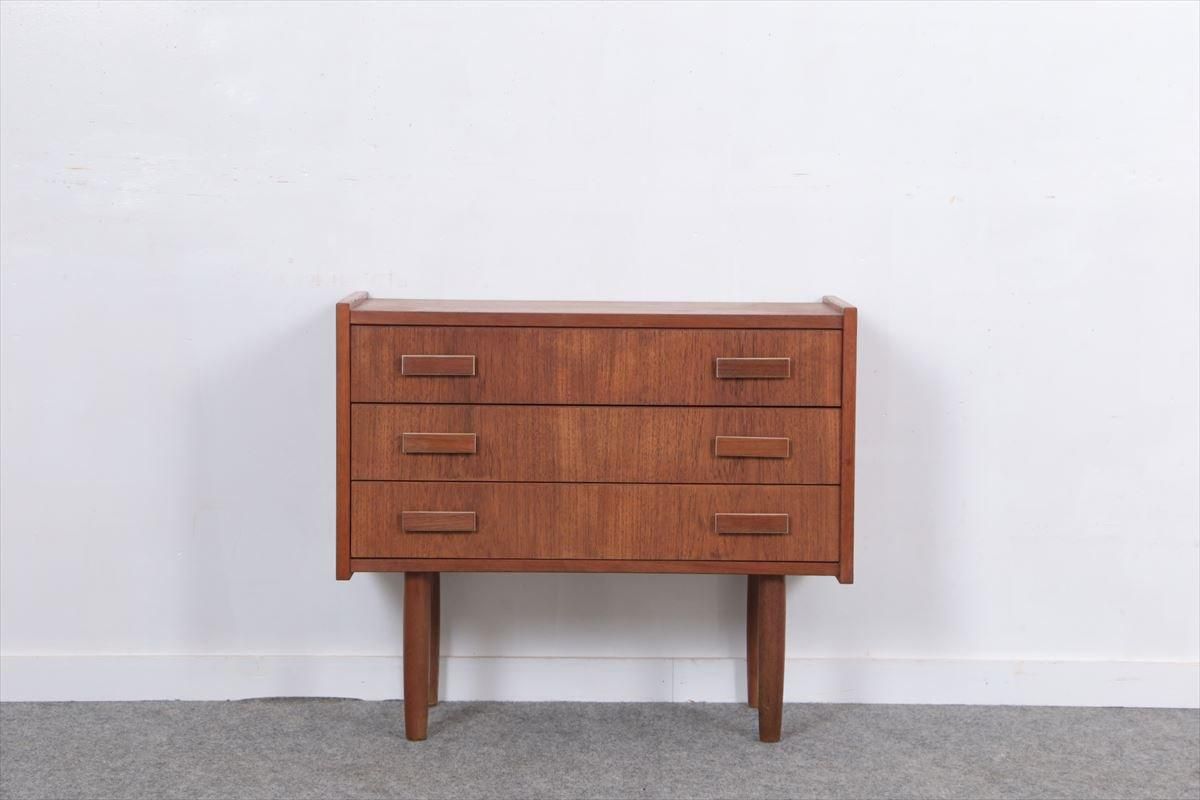 デンマーク　チーク　3段チェスト　スモールチェスト　北欧家具 3段ミニチェスト(チーク)/デンマーク家具/K243-146 - 北欧アンティーク