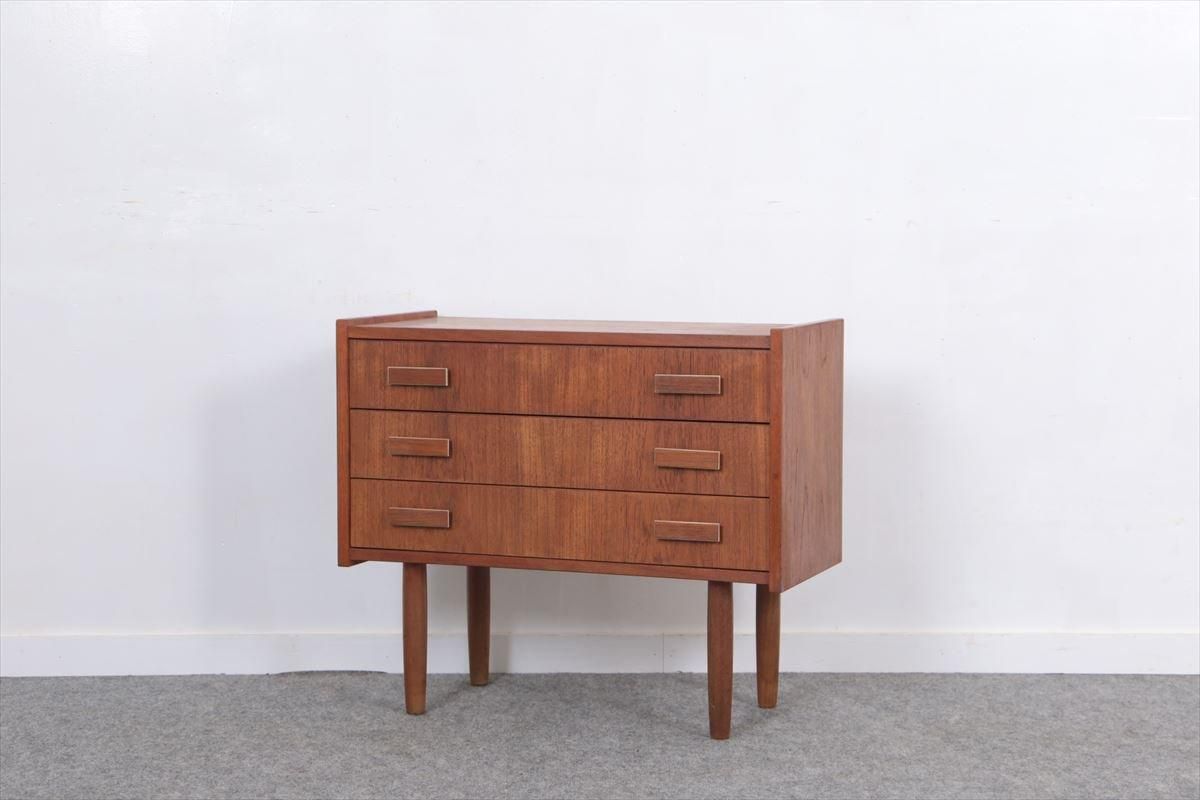 3段ミニチェスト(チーク)/デンマーク家具/K243-146 - 北欧アンティーク