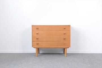 スウェーデン　オーク材　四段チェスト　北欧家具　北欧ビンテージ スウェーデン オーク材 四段チェスト 北欧家具 北欧ビンテージ