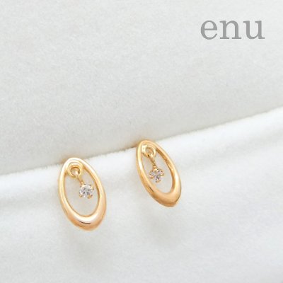 enu エヌ ENE-117 10金 イエローゴールド ピアス ダイヤモンド