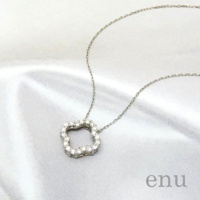 enu エヌ ENP-251 プラチナ900 ダイヤモンド フラワーネックレス - NONBODY