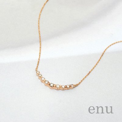 enu エヌ ENP-247 10金 ピンクゴールド ダイヤモンド グラデーションネックレス - NONBODY