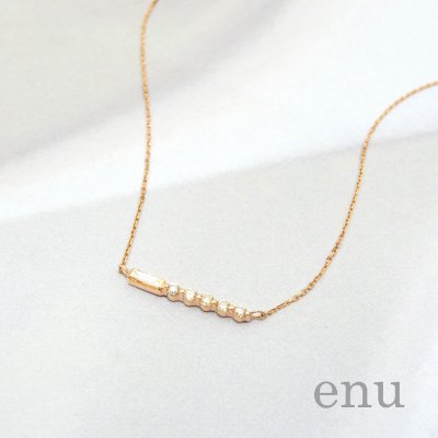 enu エヌ ENP-248 10金 ピンクゴールド ダイヤモンド バーネックレス - NONBODY