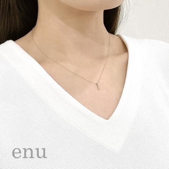 enu エヌ ENP-256 プラチナ950 ダイヤモンド バーネックレス