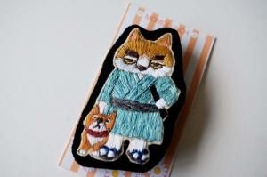 モモランチ 猫刺繍ブローチ Gallrey Arca