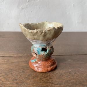 MAJO 絵皿　陶器 ホ16 レイクグリーン ミモザの小皿 - 益子焼の小さな窯元