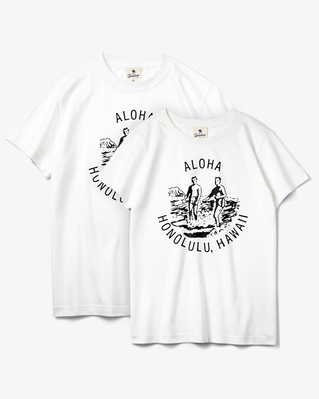 ALOHA HAWAII ハワイアン サーフ お揃いTシャツ ペアTシャツ ツインズコーデ - HOLIDAZE（ホリデイズ） | Horizon  Blue