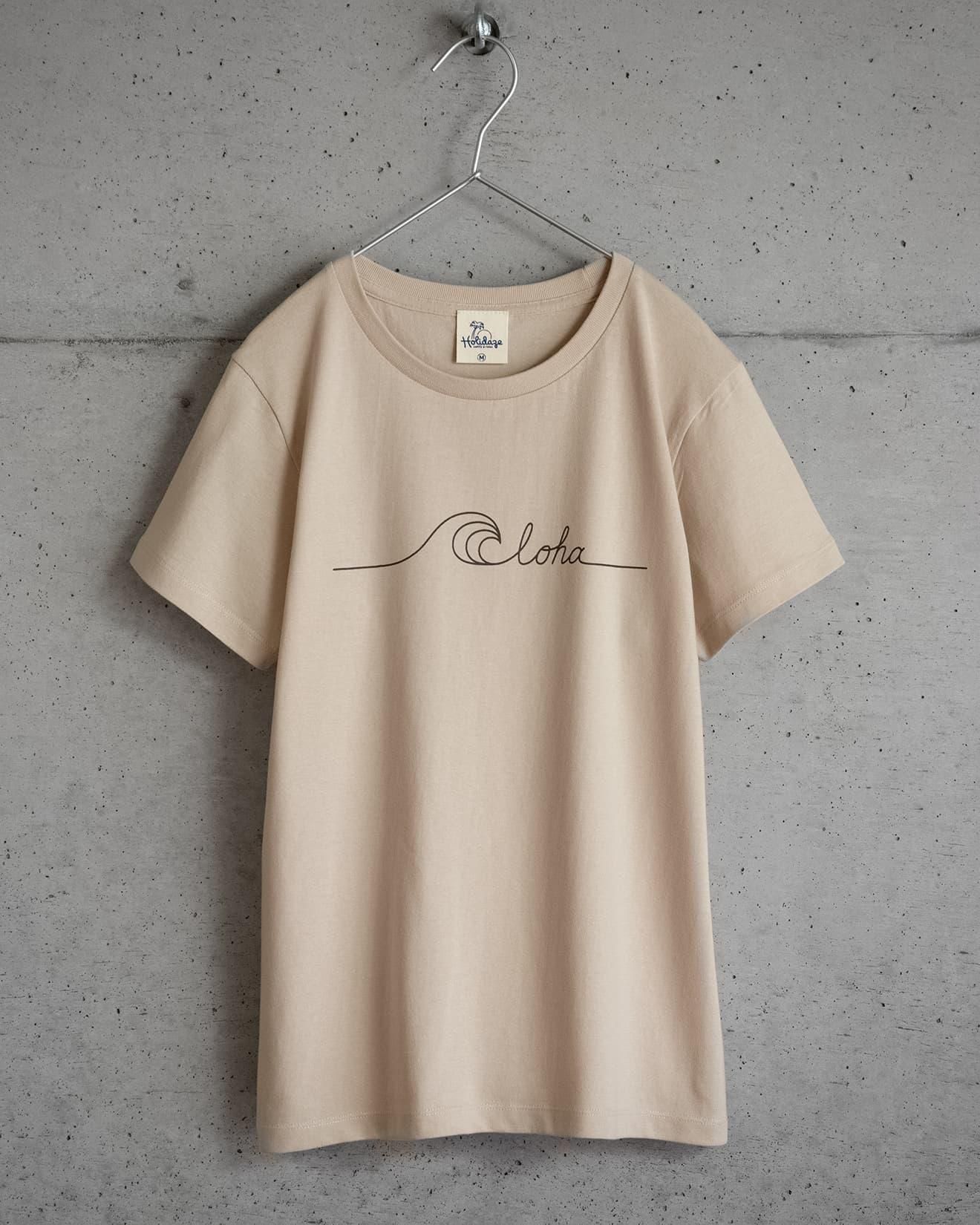 SURF ALOHA サーフ アロハ レディースTシャツ サンドベージュ