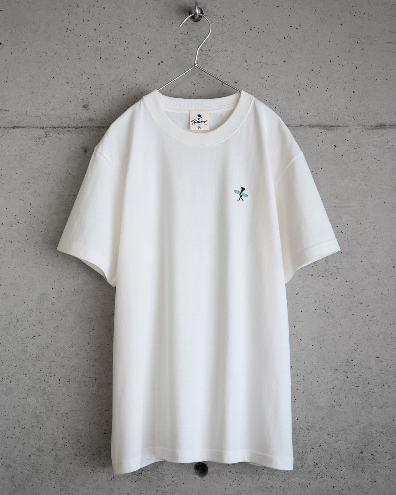 TINY SURFER 手刺繍 Tシャツ（ホワイト）
