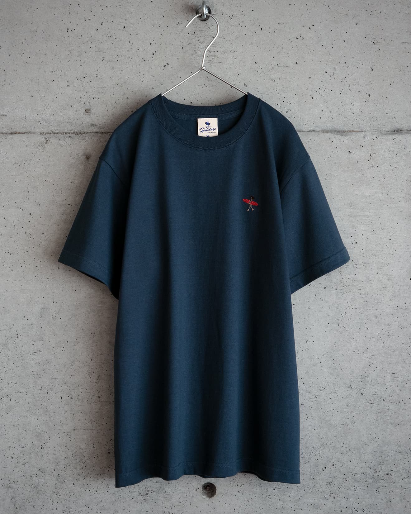 ホリデイズのサーフ系 TINY SURFER 手刺繍 Tシャツ（ブルー）