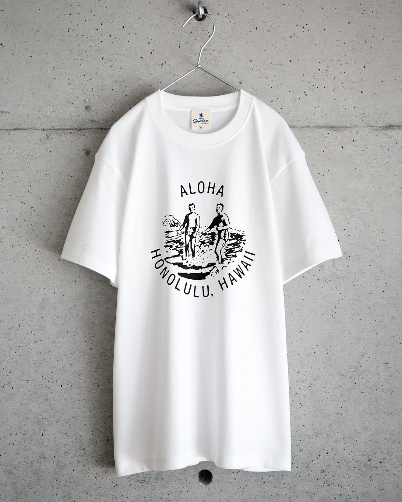 ホリデイズのサーフ系 ALOHA HAWAII Tシャツ（ホワイト）