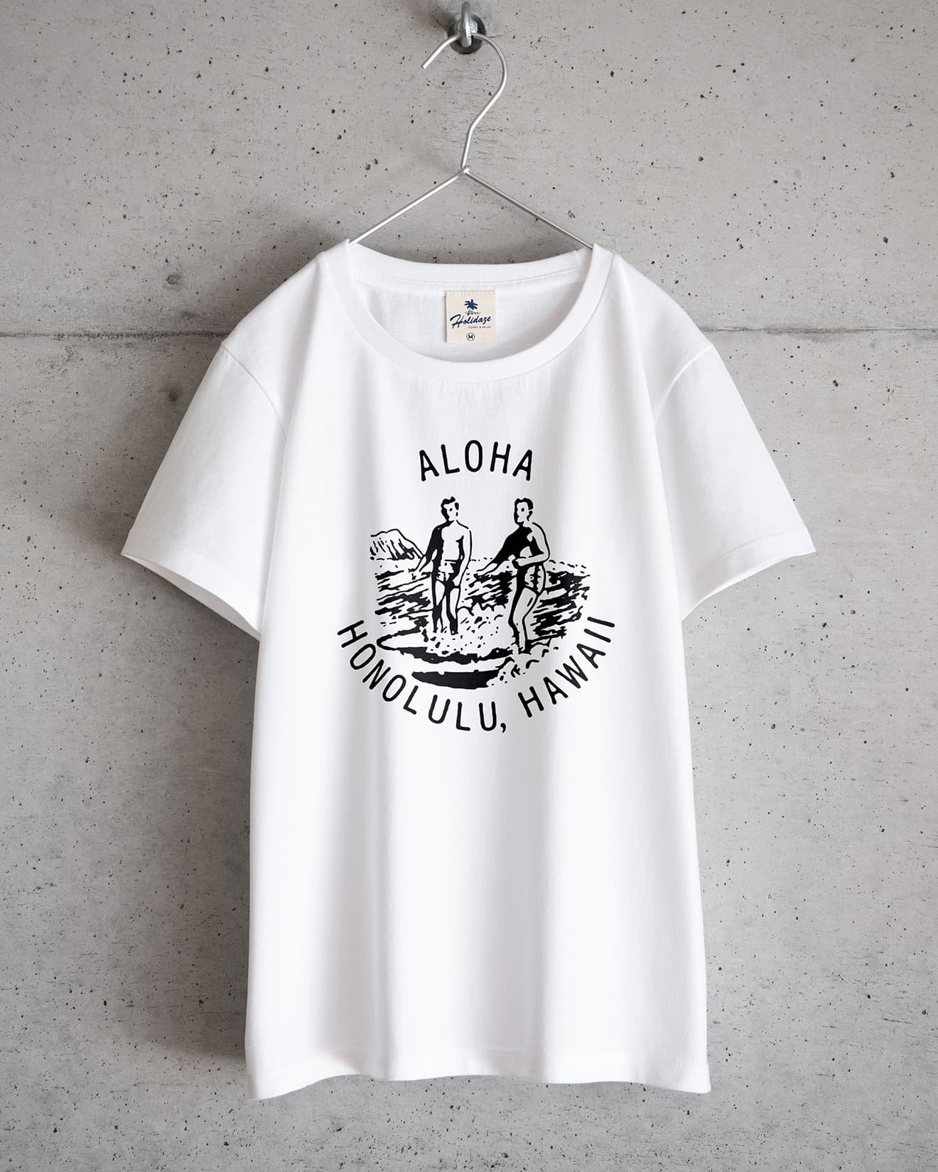 ホリデイズのサーフ系 ALOHA HAWAII レディースTシャツ（ホワイト）