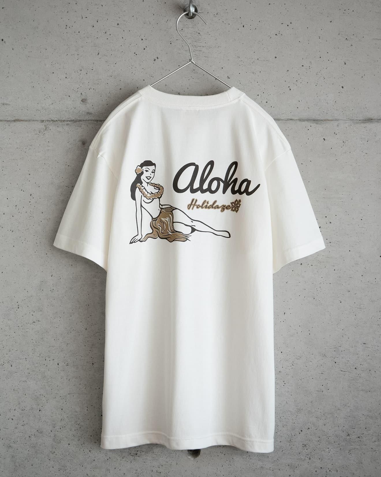 CHILLAX HULA GIRL - フラガール柄Tシャツ - オフホワイト