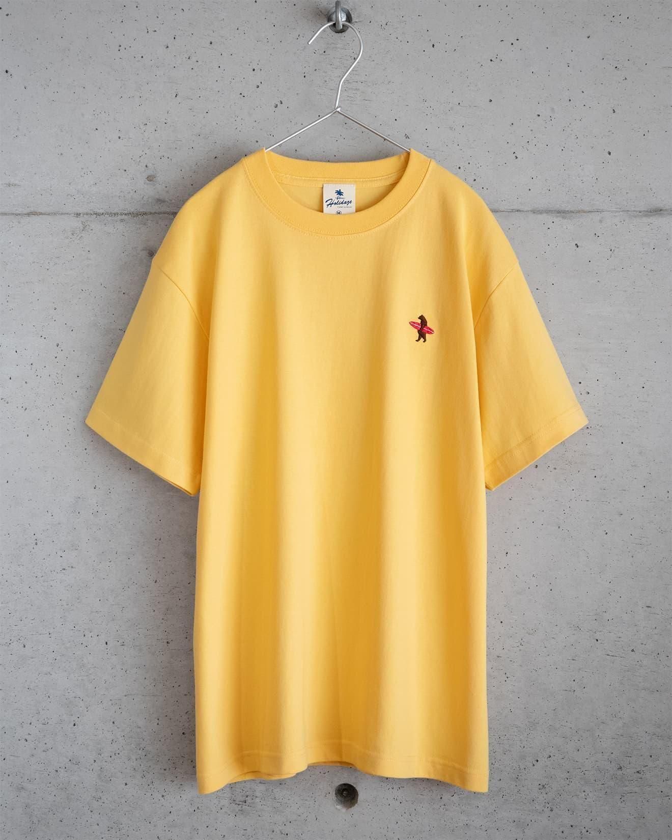 BIG BEAR RUN 刺繍入り ラグラン ボウリングシャツ イエロー BIG BEAR RUN 刺繍入り ラグラン ボウリングシャツ イエロー XLARGE