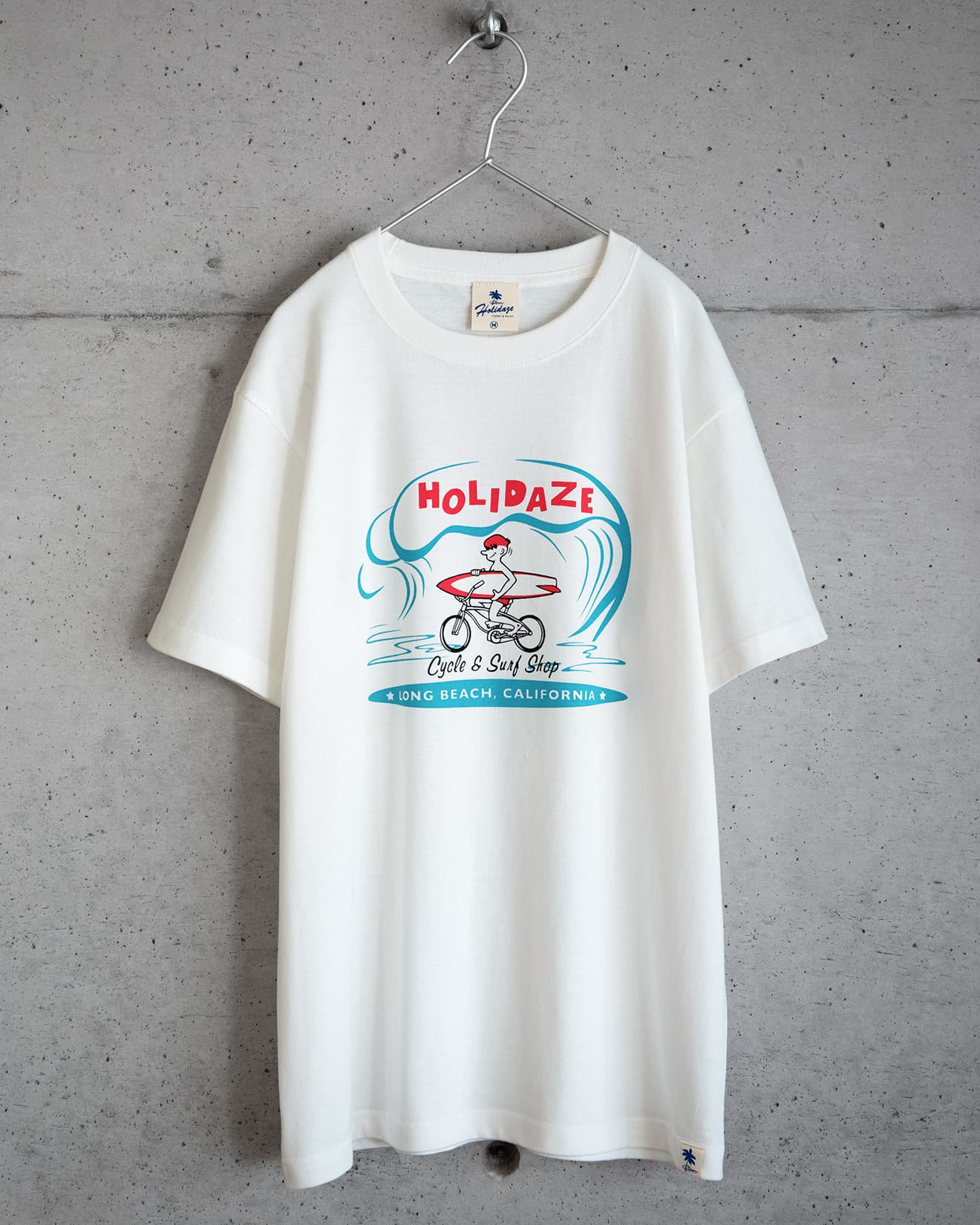 ホリデイズのサーフ系 CYCLE & SURF Tシャツ（オフ白）