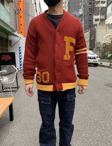 FULLCOUNT Husk Wool Letterman Cardigan Sweater(30th Anniversary Item) -  クッシュマン/フェローズ/ジェラード/コリンボなどのアメカジショップ(実店鋪名古屋市中区栄住吉ビルロフト近く) トラヴィス オンラインショップ