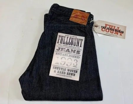 FULLCOUNT 1108 BK Slim Straight Black Selvedge Denim - TRAVIS