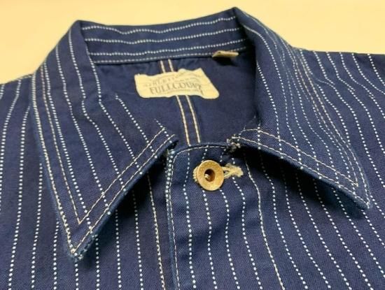 FULLCOUNT Indigo Wabash Stripe Chore Jacket - TRAVIS