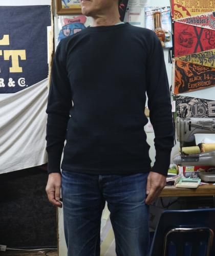 [新品未使用]ウエアハウス　5911 インディゴ 4本針クルーネック ワッフル tof_656ed9db91c63.jpg