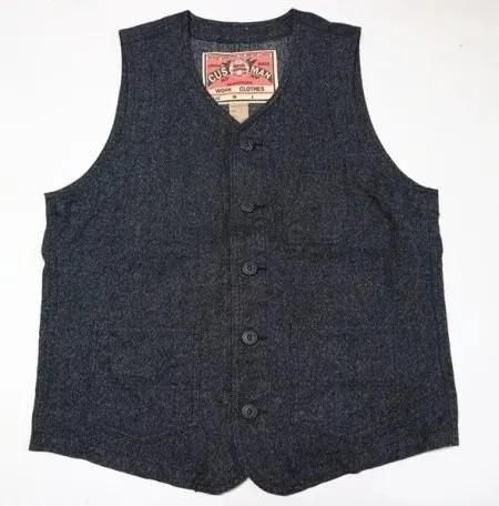 クッシュマン ブラックシャンブレーワークベスト - TRAVIS