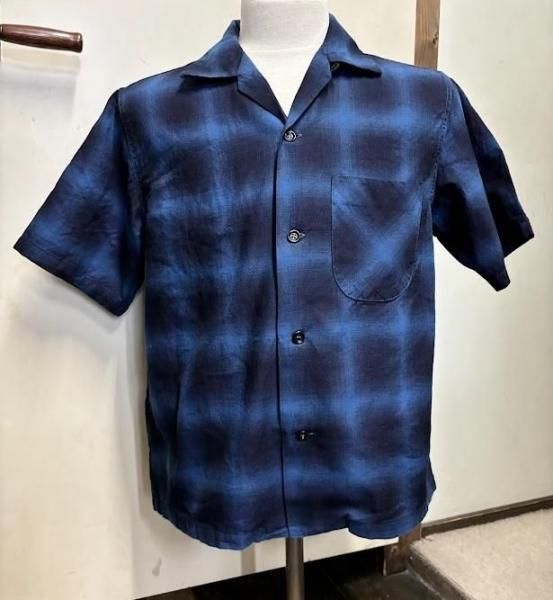 <img class='new_mark_img1' src='https://img.shop-pro.jp/img/new/icons43.gif' style='border:none;display:inline;margin:0px;padding:0px;width:auto;' /> Modest Collar Shirt Indigo Ombre Check ǥ֥졼åץ󥫥顼