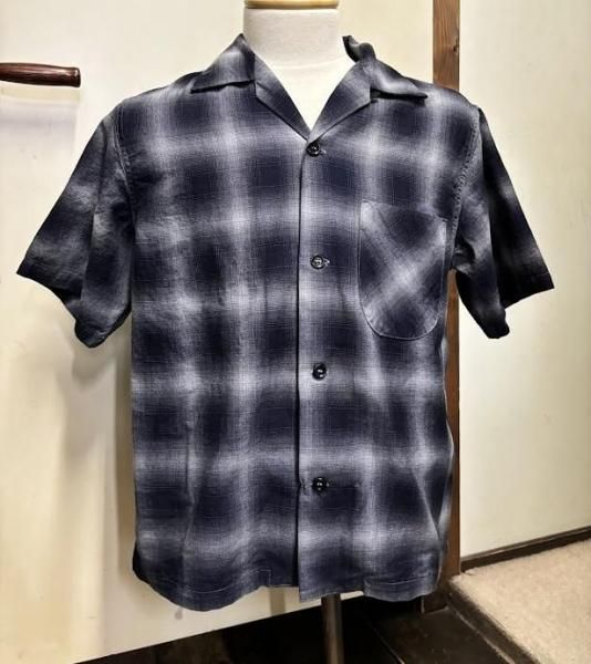 <img class='new_mark_img1' src='https://img.shop-pro.jp/img/new/icons15.gif' style='border:none;display:inline;margin:0px;padding:0px;width:auto;' /> Modest Collar Shirt Indigo Ombre Check ǥ֥졼åץ󥫥顼