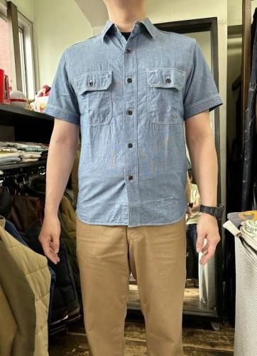 JELADO S/S Work Shirt 半袖インディゴシャンブレーワークシャツ