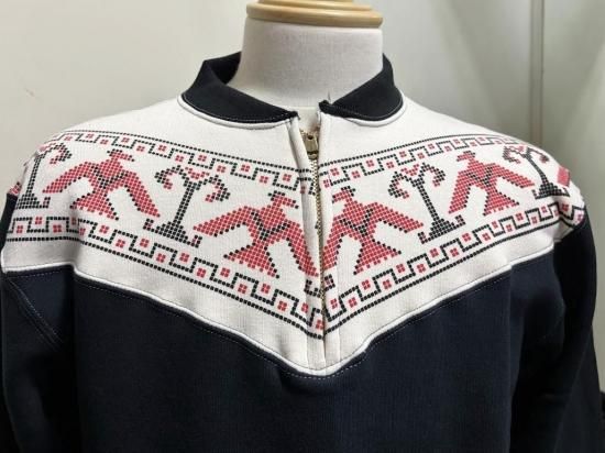 クリステンソン クッシュマン THUNDER BIRD PRINTT HALF ZIP SWEATS ハーフジップ