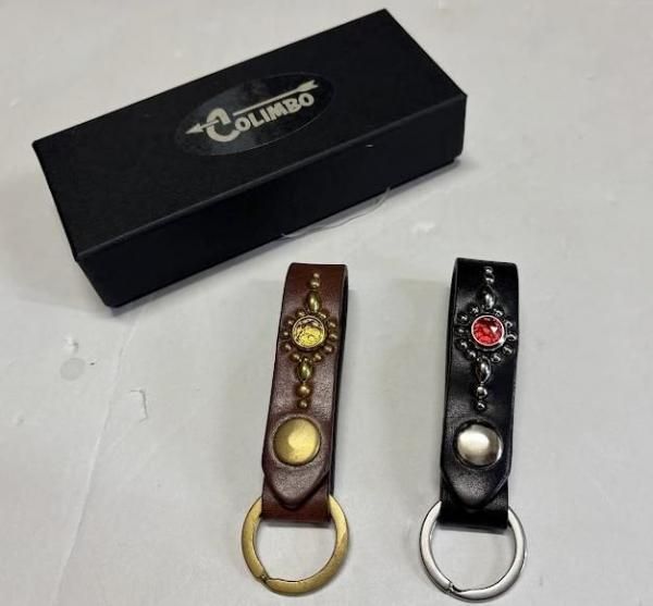 <img class='new_mark_img1' src='https://img.shop-pro.jp/img/new/icons15.gif' style='border:none;display:inline;margin:0px;padding:0px;width:auto;' /> JEWEL STUDDED LEATHER KEY RING 27mm  SunFlower Pattern (󥰥إꥪѥ)