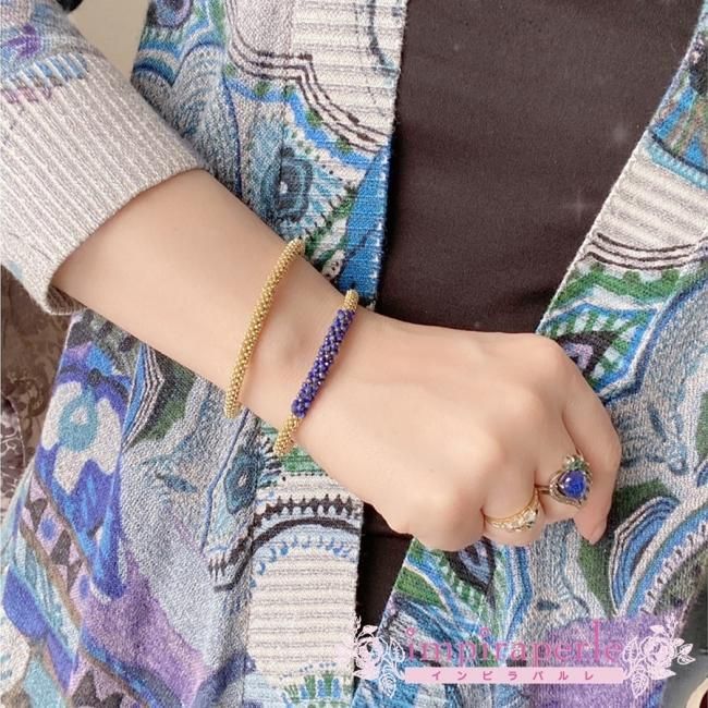 【原価ぶっ壊し割引】キュレーテッドブレスレット SBG by 7JEWELRY ブレスレット マンテルカットあずきチェーン