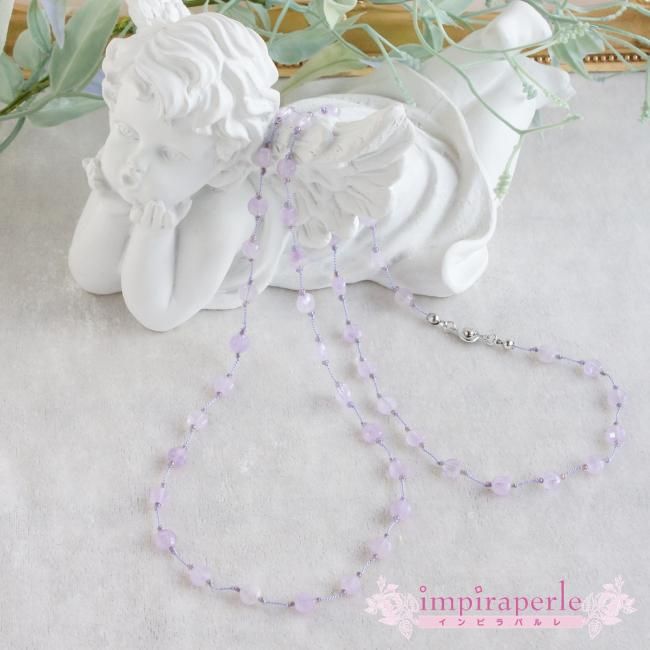 kit ライトアメジストのノットネックレス - impiraperle