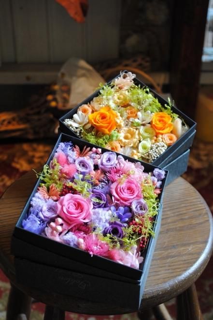 気品のあるプリザボックスフラワー|名古屋の花屋ゴールデン 気品のあるプリザボックスフラワー|名古屋の花屋ゴールデン