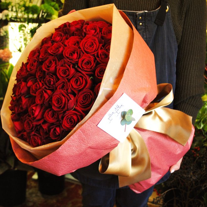 プロポーズにゴージャスバラの花束 名古屋の花屋 ゴールデンチャイルドガーデン