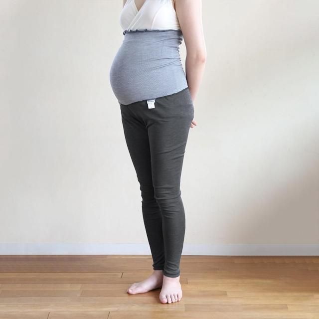 【ほぼ未使用極美品】PeaPod シルク100%リブはらまき付きシルクレギンスM リブはらまき付きレギンス｜冷え対策・温活におすすめのシルク