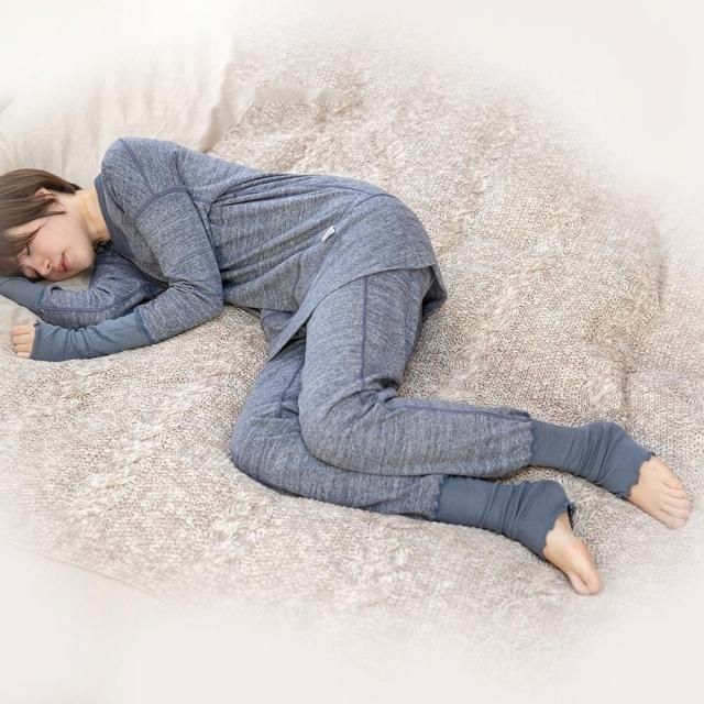 シルクリブ（絹95％）付きスウェットパンツ（シルクコットン製）