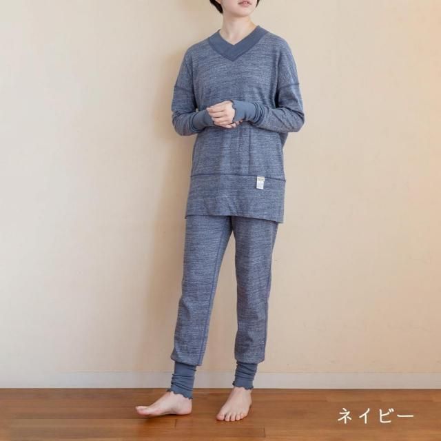 シルクリブ（絹95％）付きスウェットパンツ（シルクコットン製）