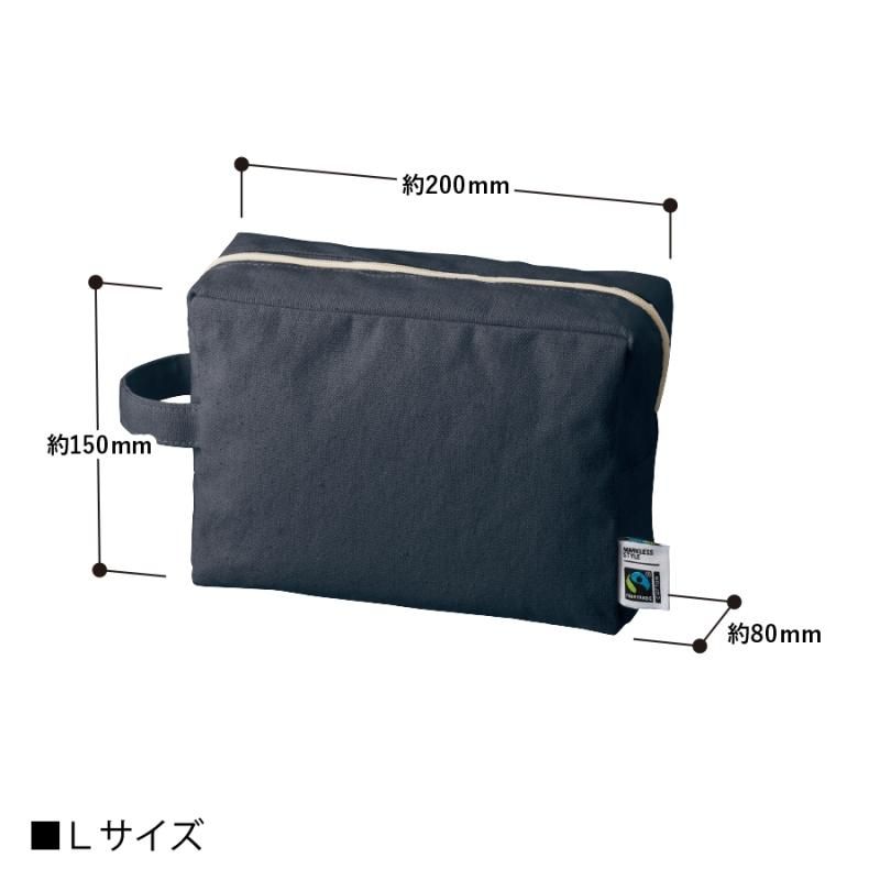 【新品未使用】日本統一　コットンキャンバスファスナーポーチ フェアトレードコットンキャンバスファスナーポーチ（S）（M）（L