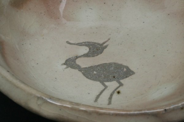 鷺（サギ）絵化粧小皿