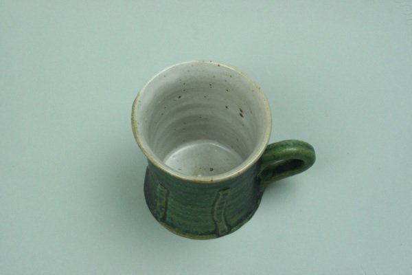 緑釉マグカップ