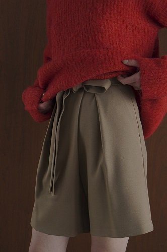 CLANE,クラネ,BELT ASYMMETRY HALF PANTS